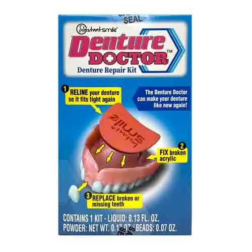 INSTANT SMILE NEW DENTURE DOCTOR-DENTURE REPAIR KIT