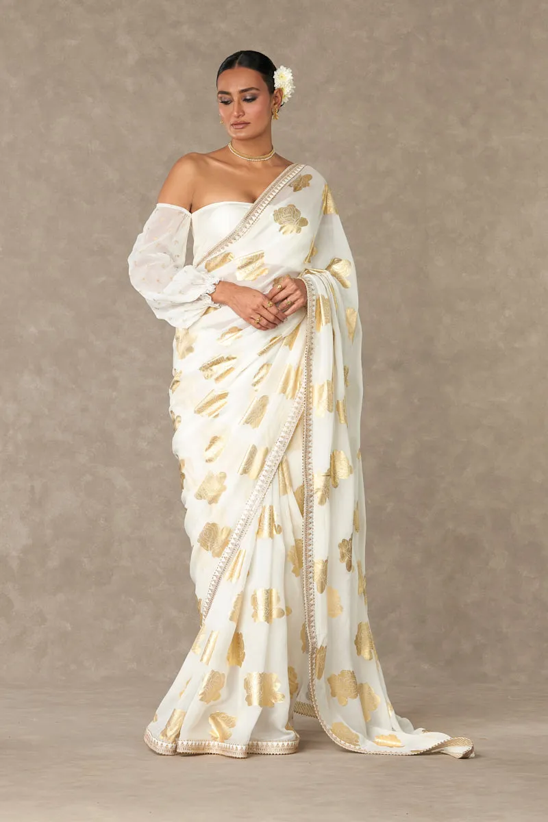 Ivory 'Gulaab' Saree