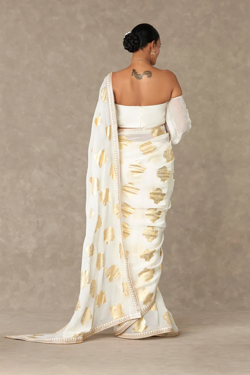 Ivory 'Gulaab' Saree