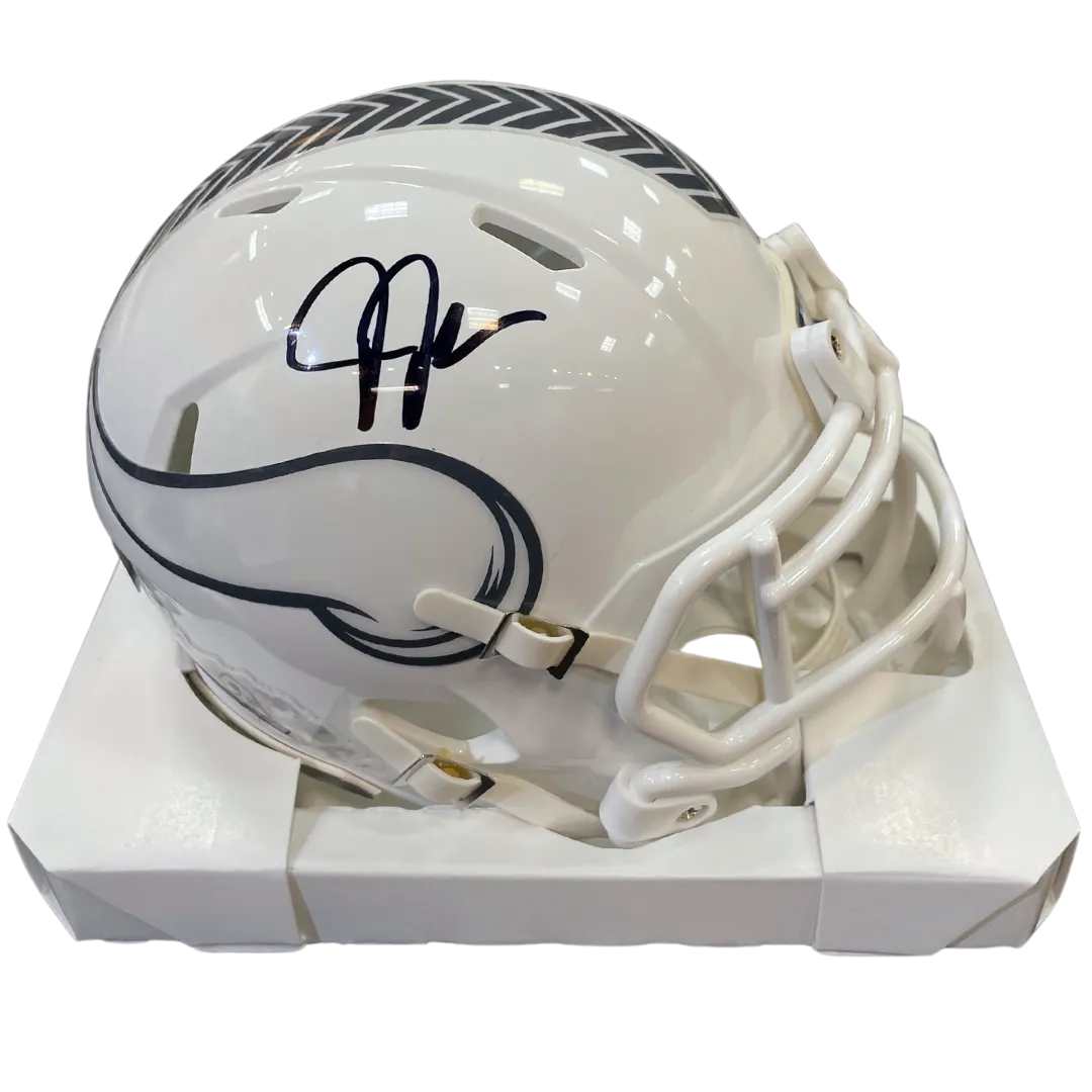 Justin Jefferson Autographed Minnesota Vikings 2024 Salute To Service Mini Helmet