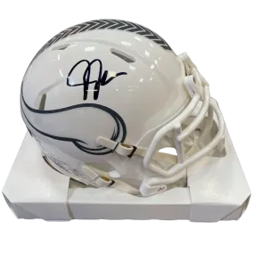 Justin Jefferson Autographed Minnesota Vikings 2024 Salute To Service Mini Helmet