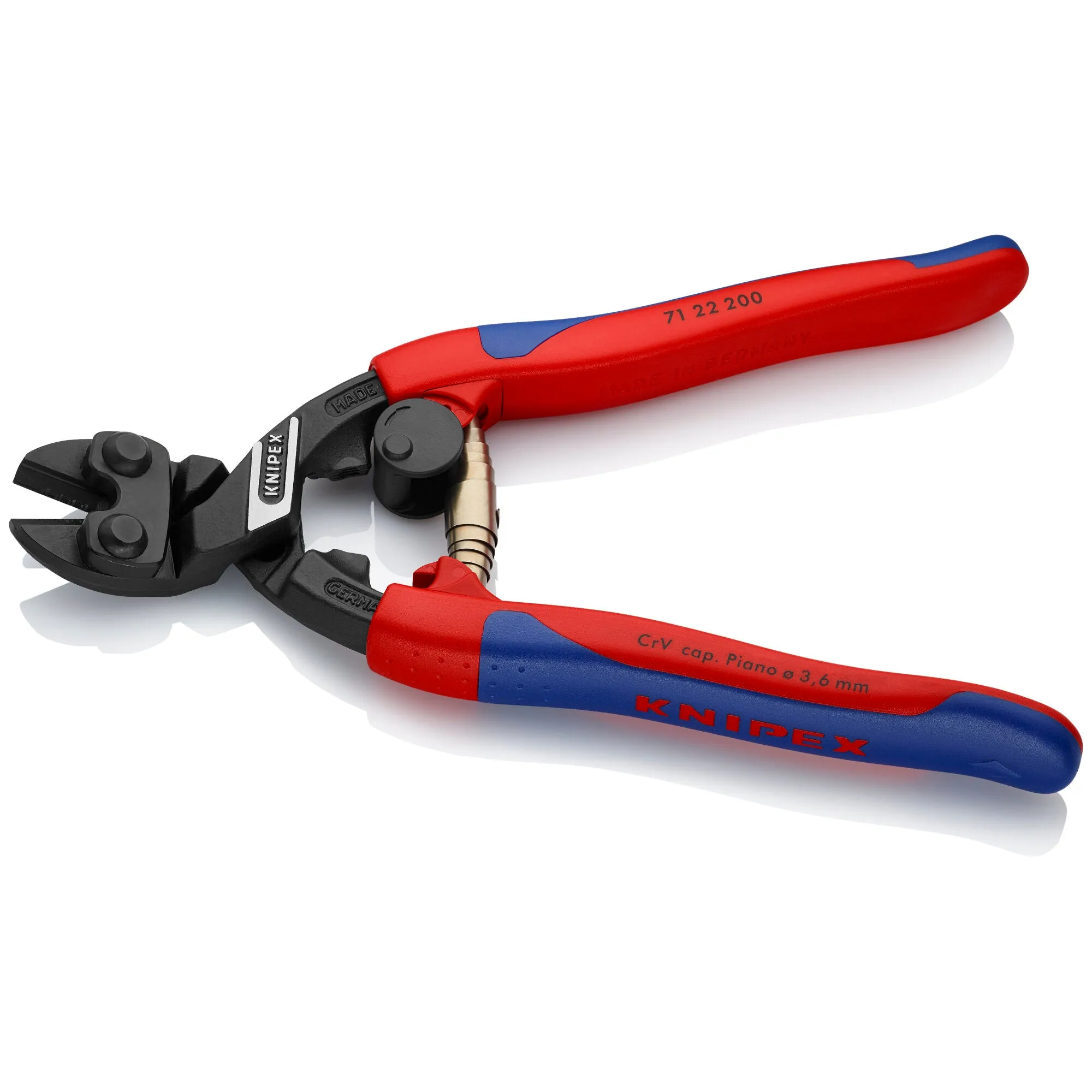 Knipex 71 22 200 SBA 8" CoBolt® High Leverage 20° Angled Compact Bolt Cutters