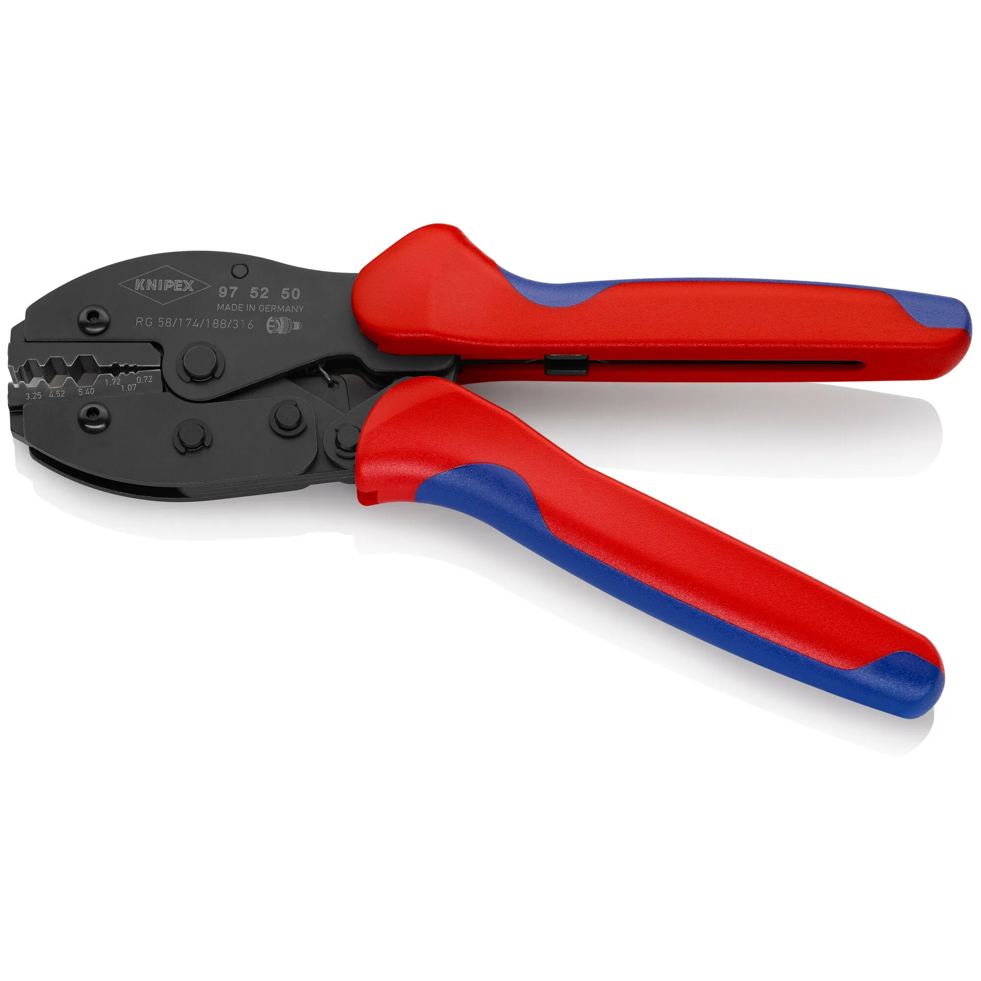 Knipex 97 52 50 8 3/4" Crimping Pliers For COAX, BNC and TNC Connectors For RG58/174/188/316