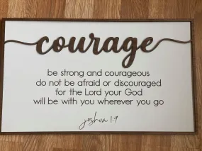 Layered Quotes: Courage Joshua 1:9 GLOWFORGE READY DIGITAL FILE