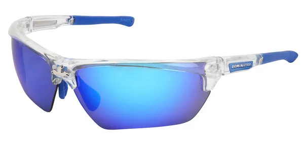 MCR Safety Dominator DM3 Clear Frame, Blue Dmd Mir