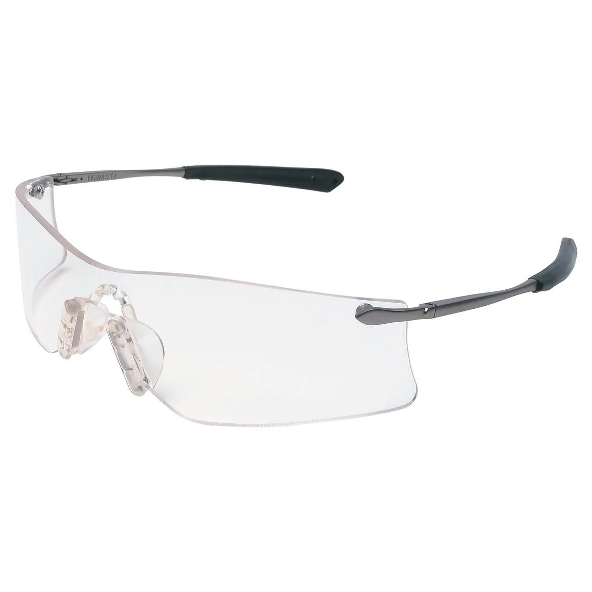 MCR Safety Rubicon T4 Safety Glasses - Silver Metal Temples - Clear Anti-Fog Lens - T4110AF