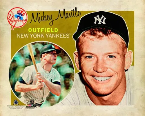 Mickey Mantle "Retro SuperCard" Premium Poster Print - Photofile 16x20