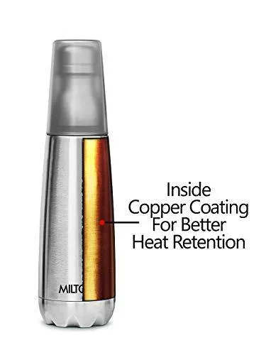 Milton Vertex -1000 Thermosteel  Water Bottle with Unbreakable Tumbler, 1000 ml, Silver