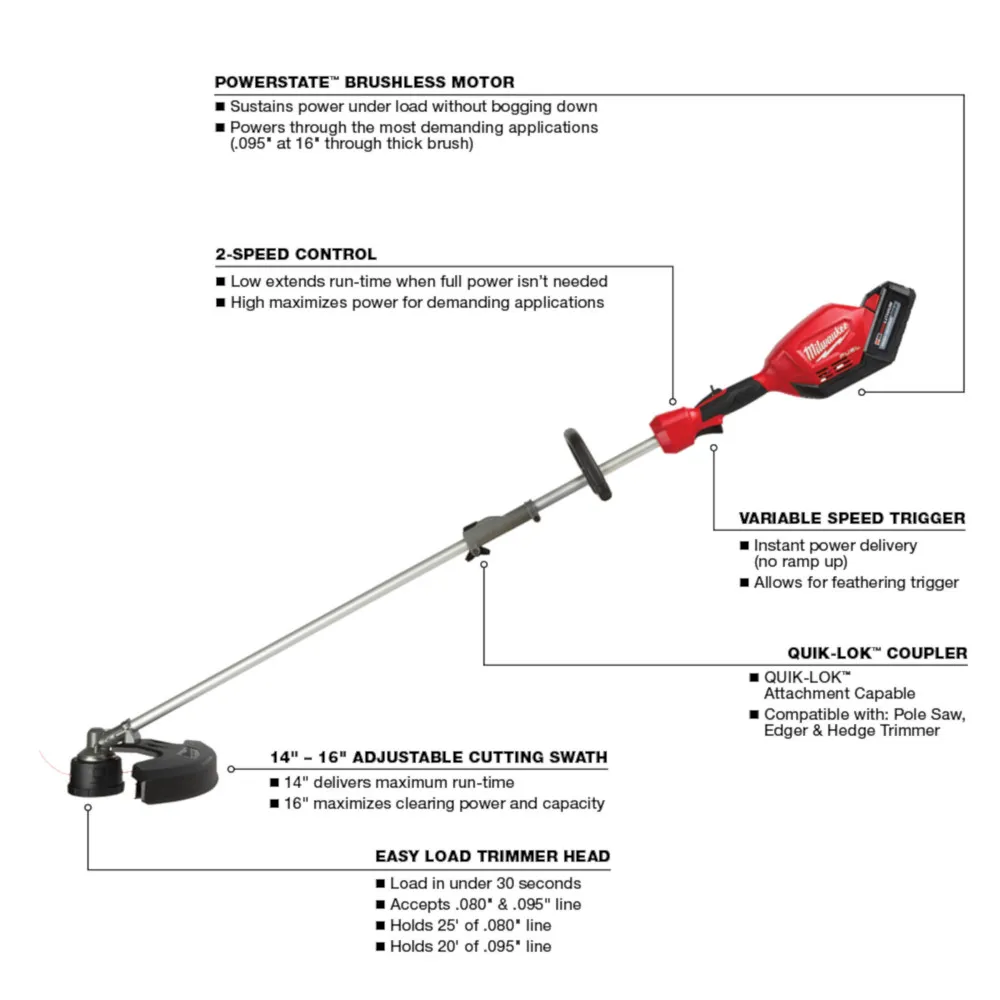 Milwaukee M18 Fuel String Trimmer Kit with Quik-Lok