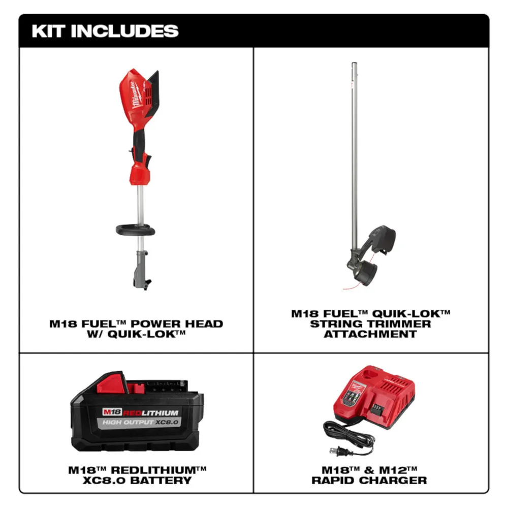 Milwaukee M18 Fuel String Trimmer Kit with Quik-Lok