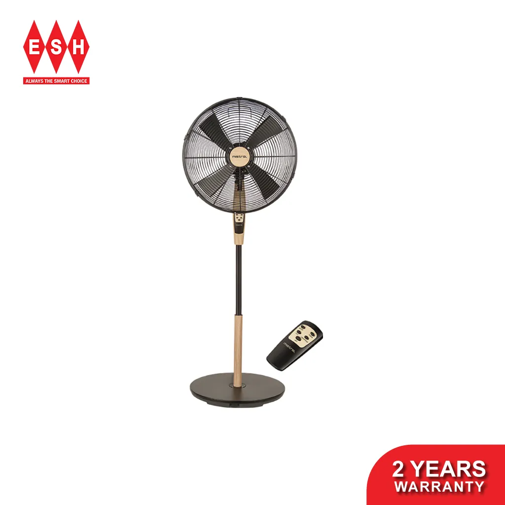 Mistral MSF1615R 16 Inch 3 Speed Control with Remote Control Wooden Stand Fan