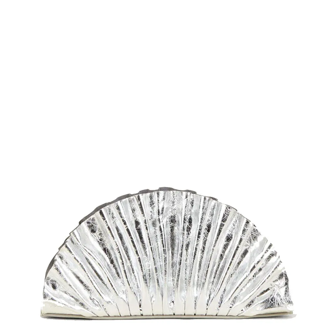 Nala Fan Clutch, Silver