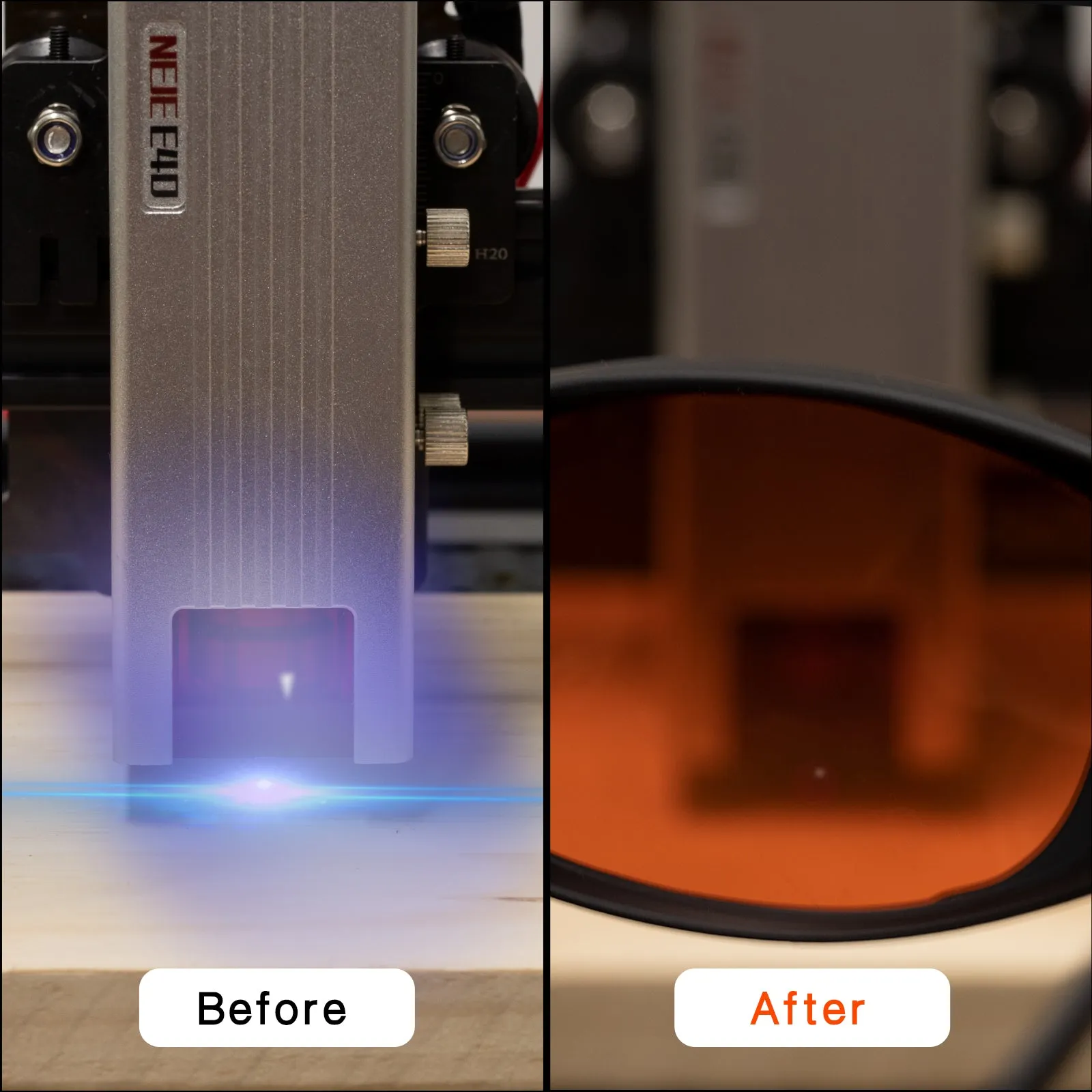 NEJE OD 4  190nm-540nm/900nm-1100nm Wavelength UV/Purple and Blue Laser Safety Glasses (Orange)