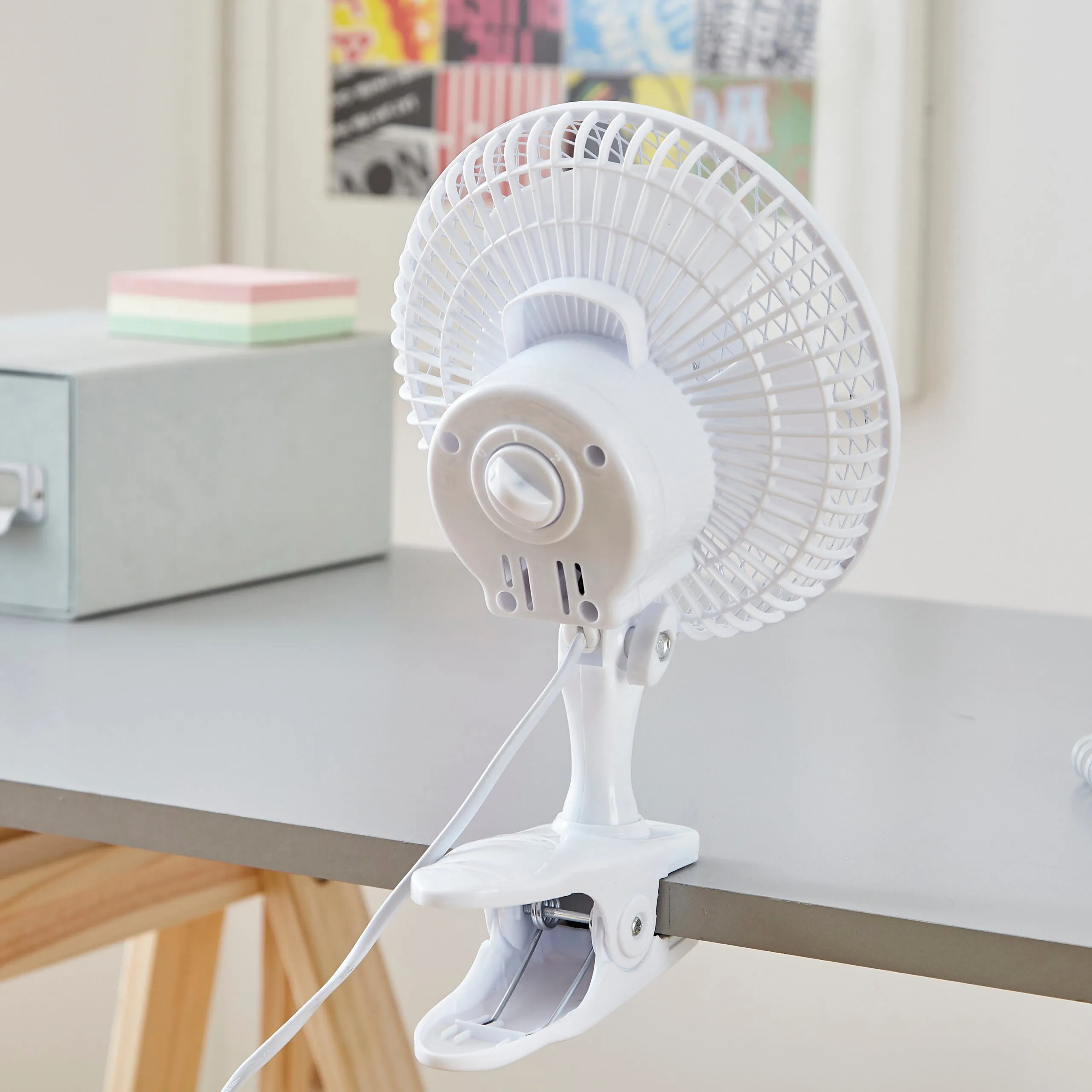 Neo Mini Clip Base Mount Desk Fan - White