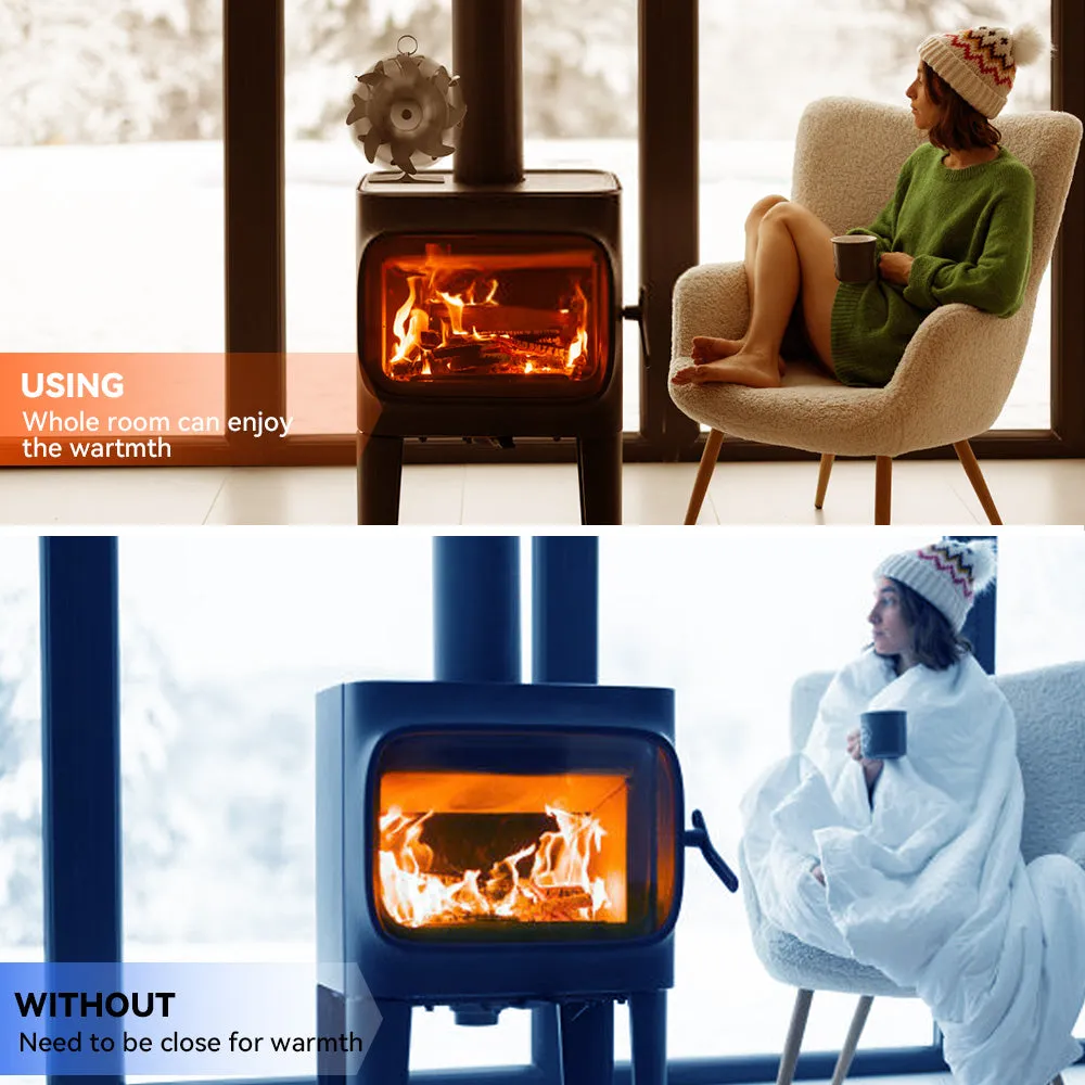 ONEVAN 16-Blade Heat Powered Double-Sided Stove Fan for Efficient Home Heating