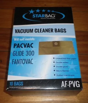 PacVac Glide 300 Canister Vacuum Bags (Pkt 10) - Part # AF-PVG