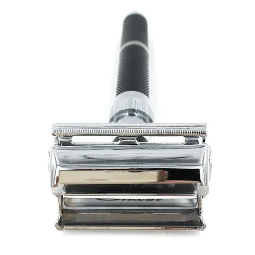 Parker - 76r Black & Chrome Handle Butterfly Open Safey Razor