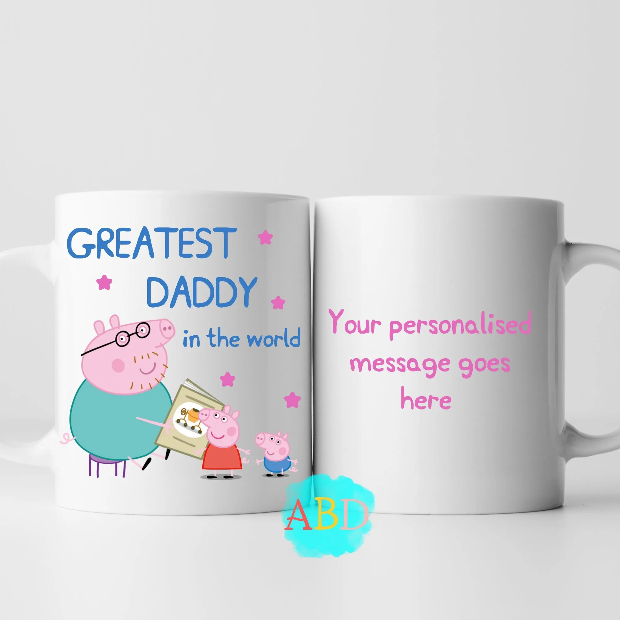 Personalised Greatest Daddy Mug, From the Peppa Pig Family