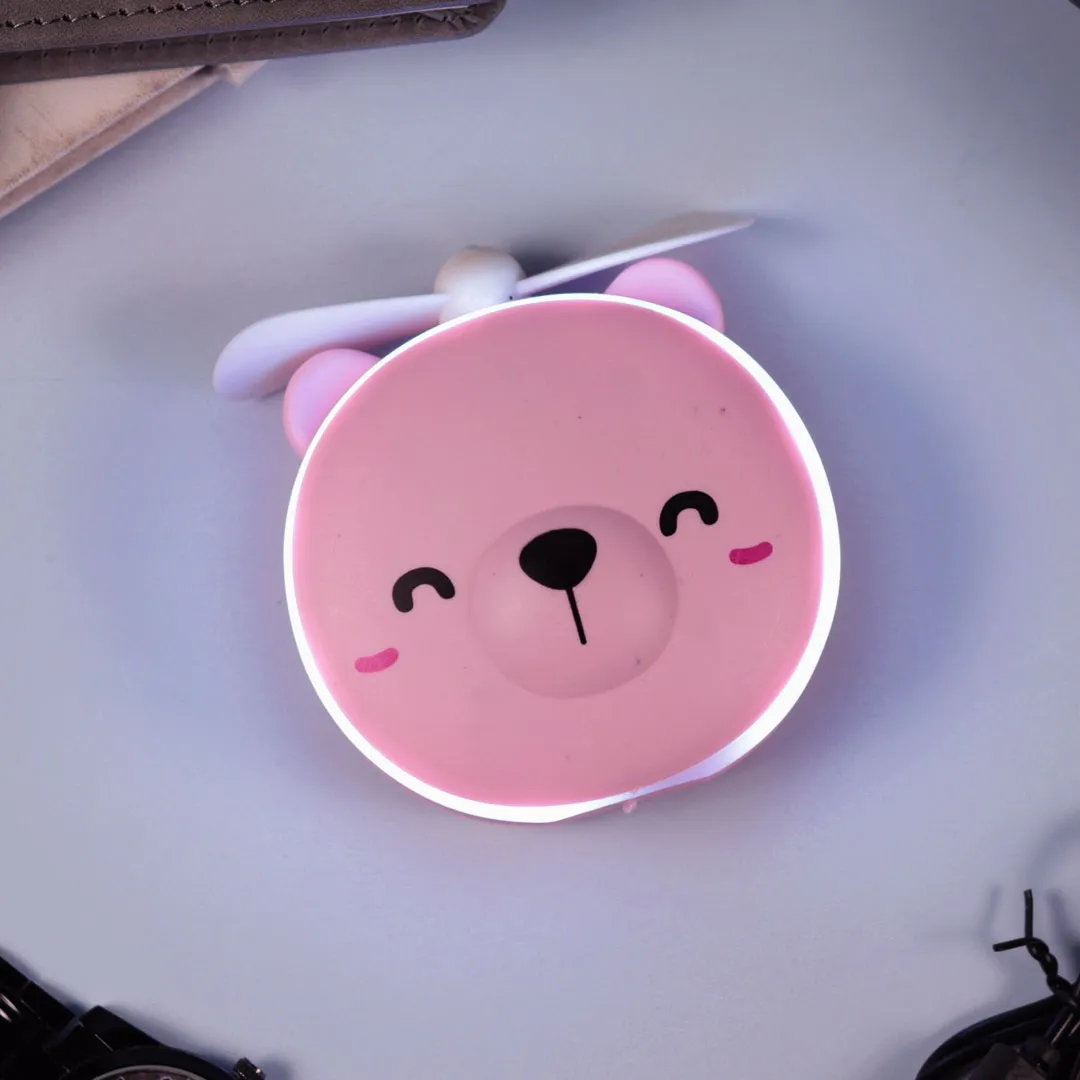 Personalized Cute Teddy Led Mirrors with Fan for Girls