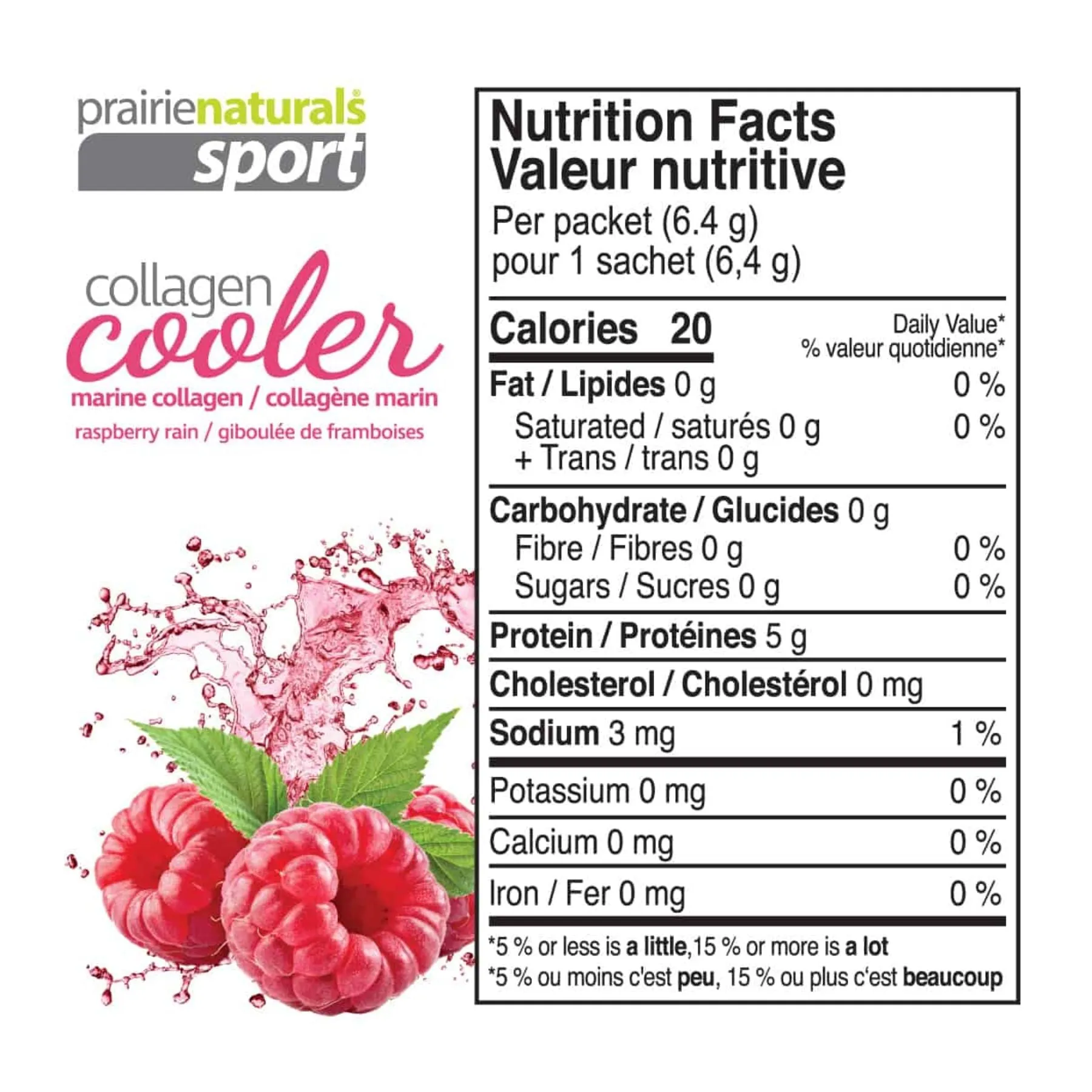 Prairie Naturals Sport Collagen Cooler Raspberry Rain 4.6g (Single Sachet)