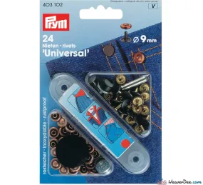 PRYM Jeans Rivets (No-Sew) Copper 9mm: Pack of 24