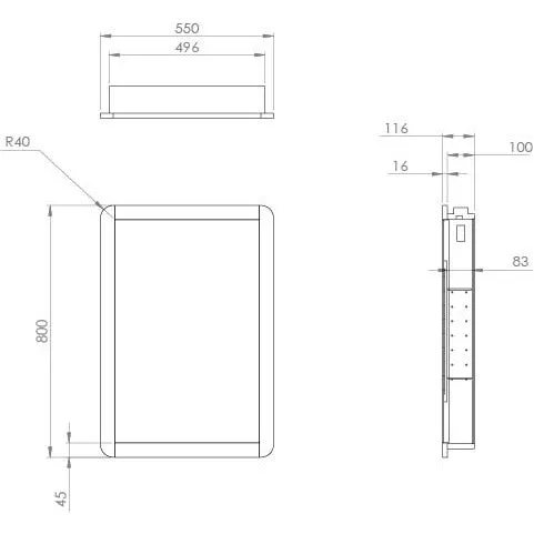 Saneux HYDE Recessed cabinet Matte White - Right H Matte White