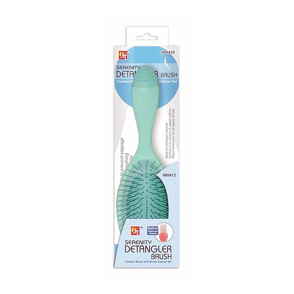 SERENITY DETANGLER BRUSH CUSHION BRUSH WITH BRUSH CLEANER SET