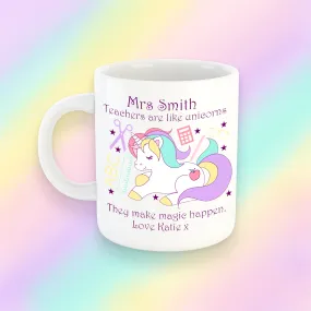 Set of 2 Personalised Unicorn Mug for Teachers