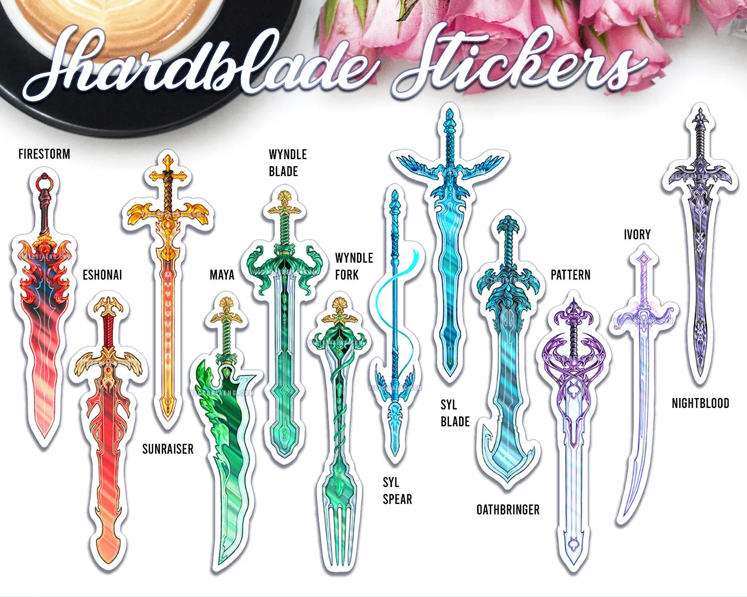 Shardblades Matte Sticker Collection Set