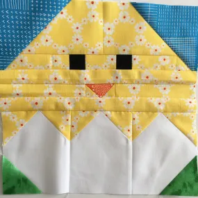 Spring Chick Quilt Block Pattern, digital quilt block PDF pattern