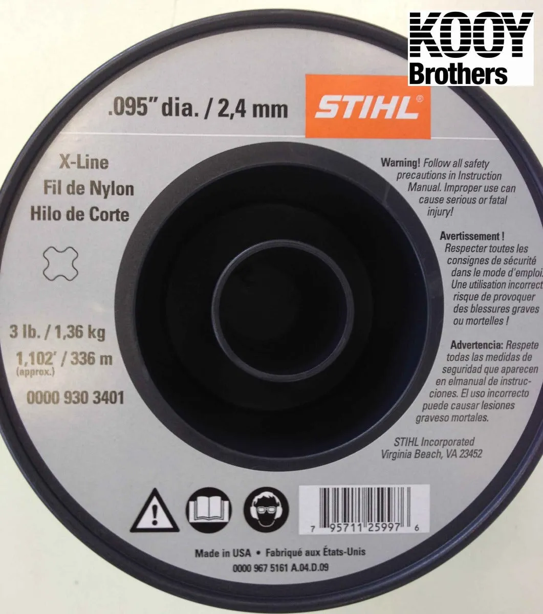 STIHL .95" XLine Trimmer Line 3lb Roll