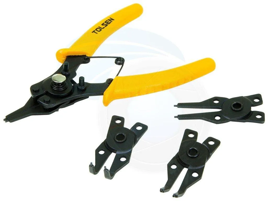 Tolsen 4pc Combination Circlip Snap Ring Plier Internal External ORing C-Clip