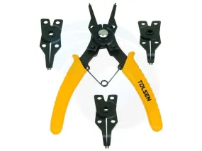 Tolsen 4pc Combination Circlip Snap Ring Plier Internal External ORing C-Clip