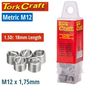 Tork Craft Thread Repair Kit M12 X 1.5D Replacement Inserts 5Pce