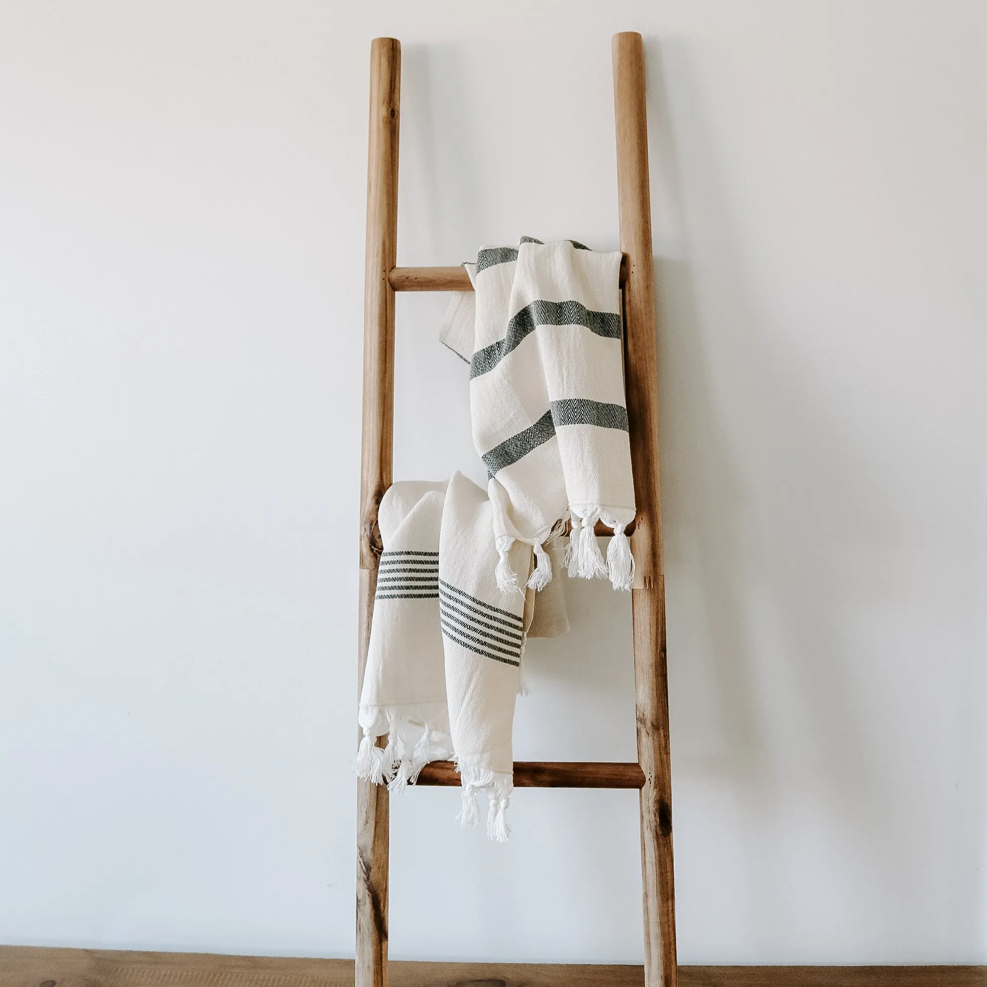 Turkish Cotton   Bamboo Hand Towel - Multi Stripes