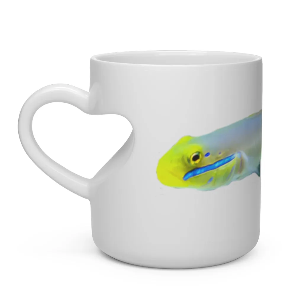 Yellow and White Fish Heart Shape Mug