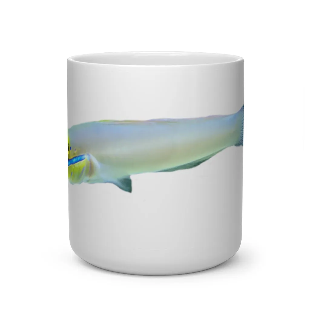 Yellow and White Fish Heart Shape Mug