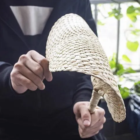 Zhu Shan 竹扇 Old-Fashioned Portable Woven Unisex Bamboo Fan